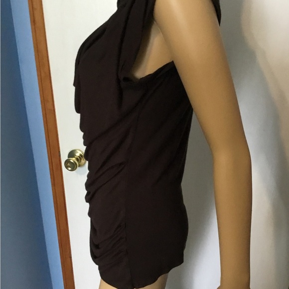 Women’s Scooped Neck Brown Blouse, Size Medium - Picture 5 of 10